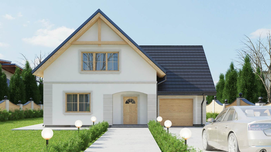 Budowa domu uA132 (odbicie lustrzane) z New-House