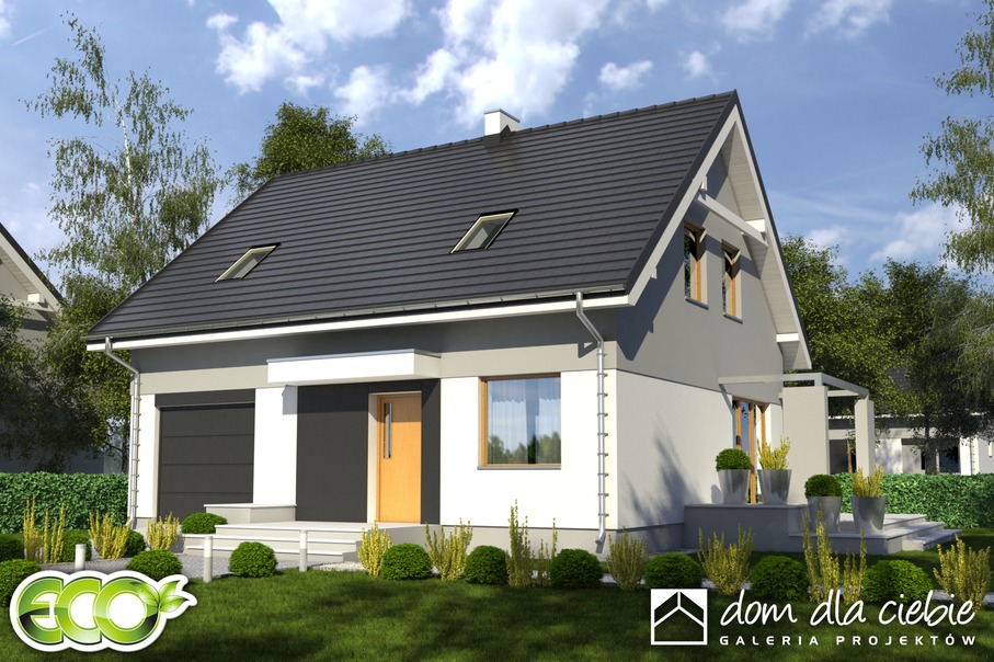 budowa domu Monika z garażem 1-st. [A] (odbicie lustrzane) - New-House