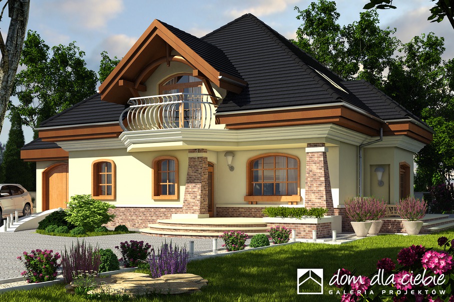 budowa domu Dzierlatka V z garażem 1-st. [A] (odbicie lustrzane) - New-House