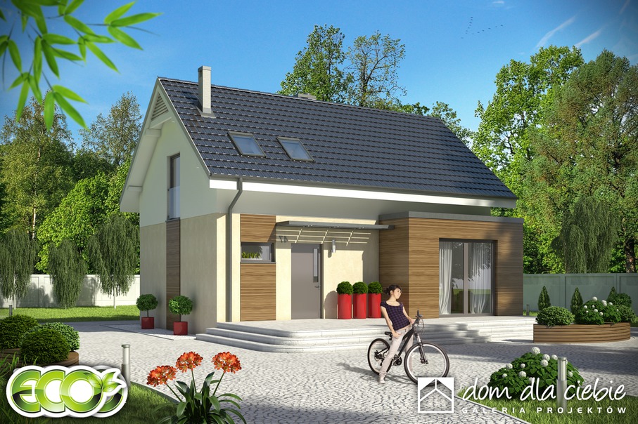 budowa domu Eco 1 bez garażu [B] (odbicie lustrzane) - New-House