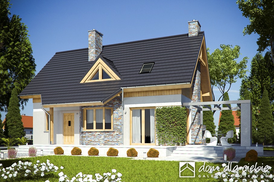 budowa domu Agatka II trend bez garażu [B] (odbicie lustrzane) - New-House