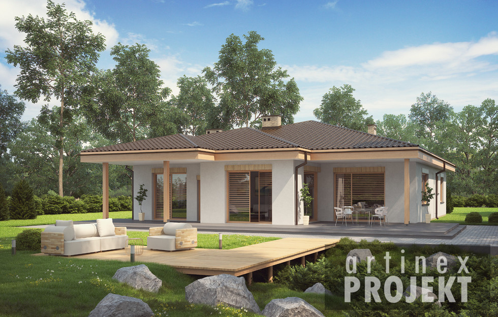 Budowa domu -D161 (odbicie lustrzane) - New-House