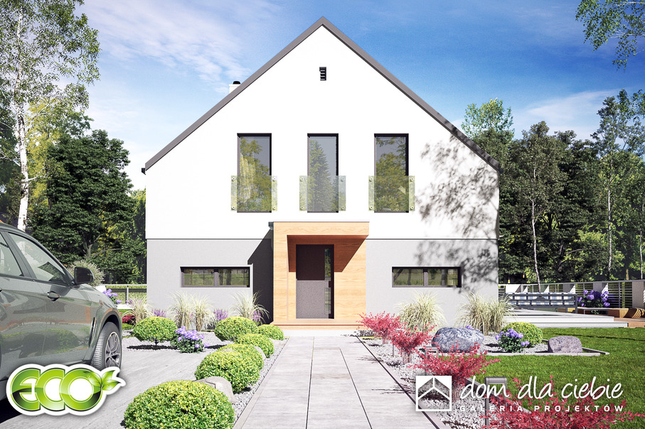 budowa domu Nowalia Mode bez garażu [B] (odbicie lustrzane) - New-House