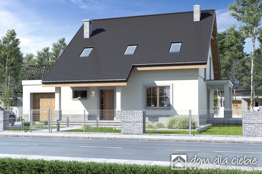 budowa domu Strzyżyk II z garażem 1-st. [A] (odbicie lustrzane) - New-House