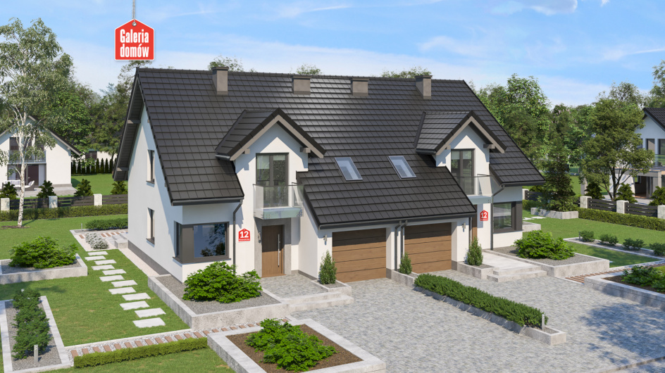 Budowa domu Dom przy Amarantowej 12 dwulokalowy (odbicie lustrzane) z New-House