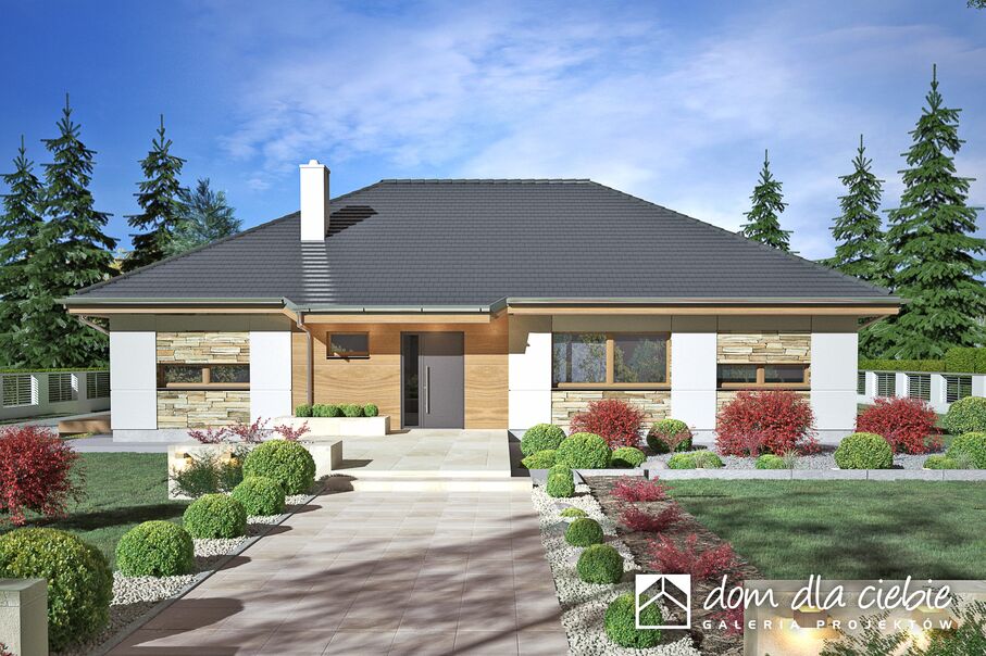 budowa domu Arnika bez garażu [B] (odbicie lustrzane) - New-House