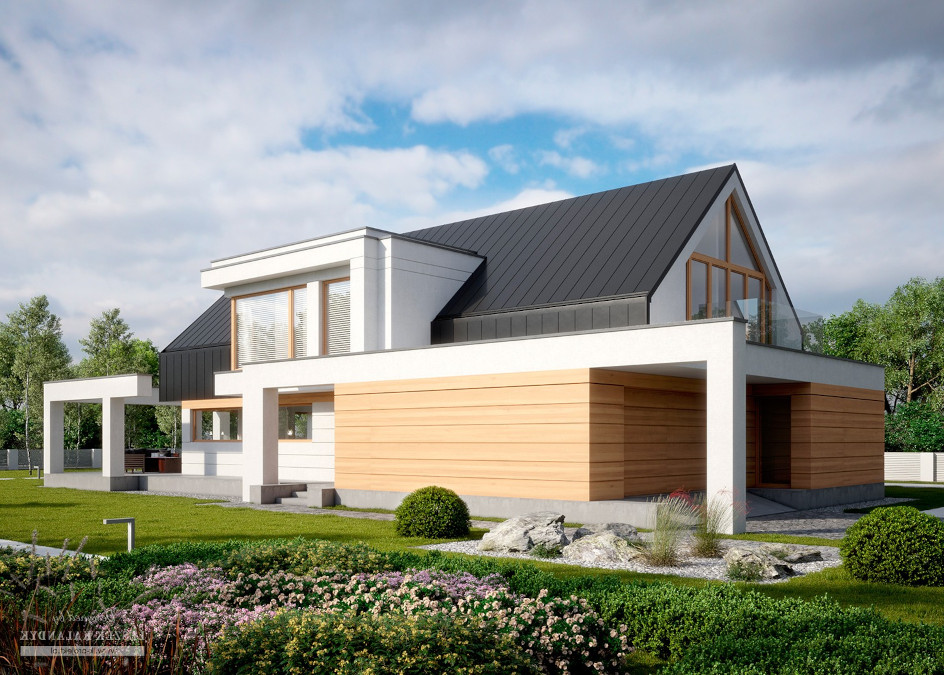 Budowa domu LK&1553 (odbicie lustrzane) z New-House