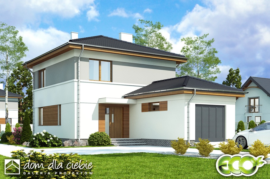 budowa domu Egon z garażem 1-st. [A] - New-House