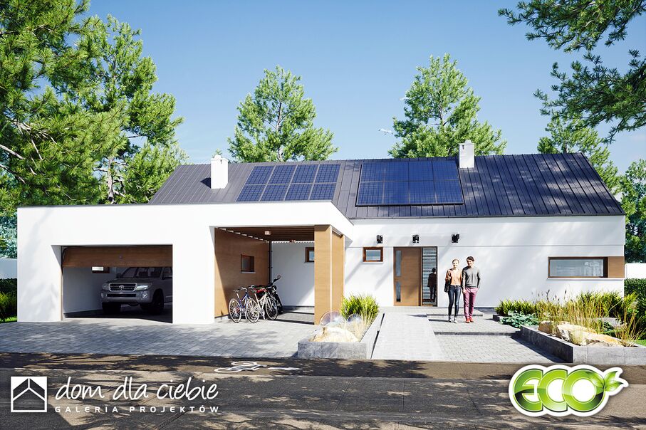 budowa domu Złota II z garażem i wiatą - New-House