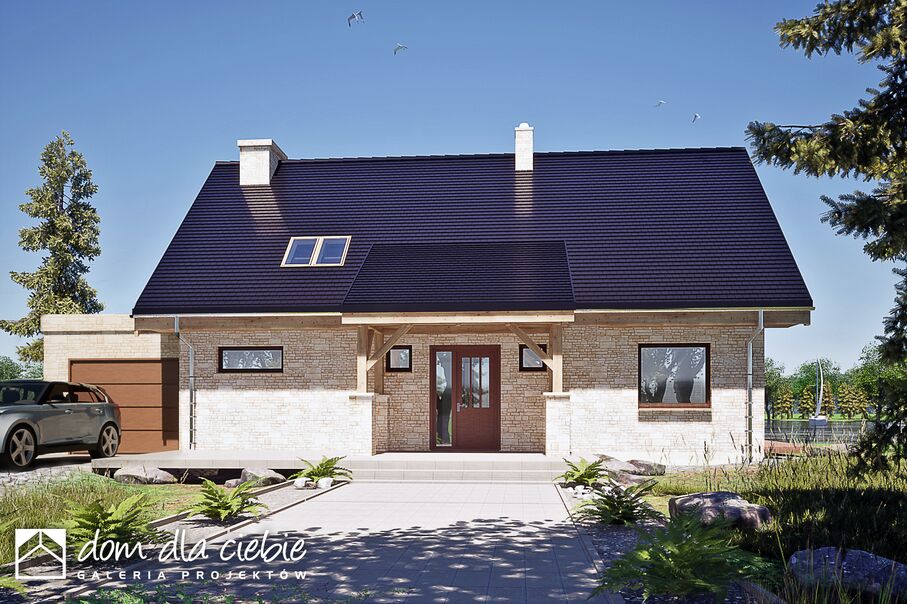 budowa domu Ziomek z garażem 1-st. [A] - New-House