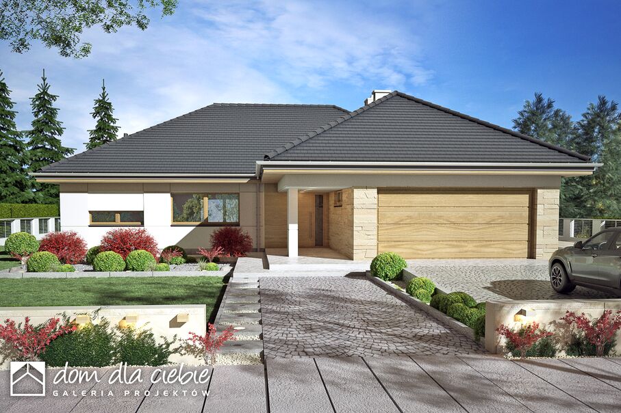budowa domu Arnika z garażem 2-st. [A] - New-House