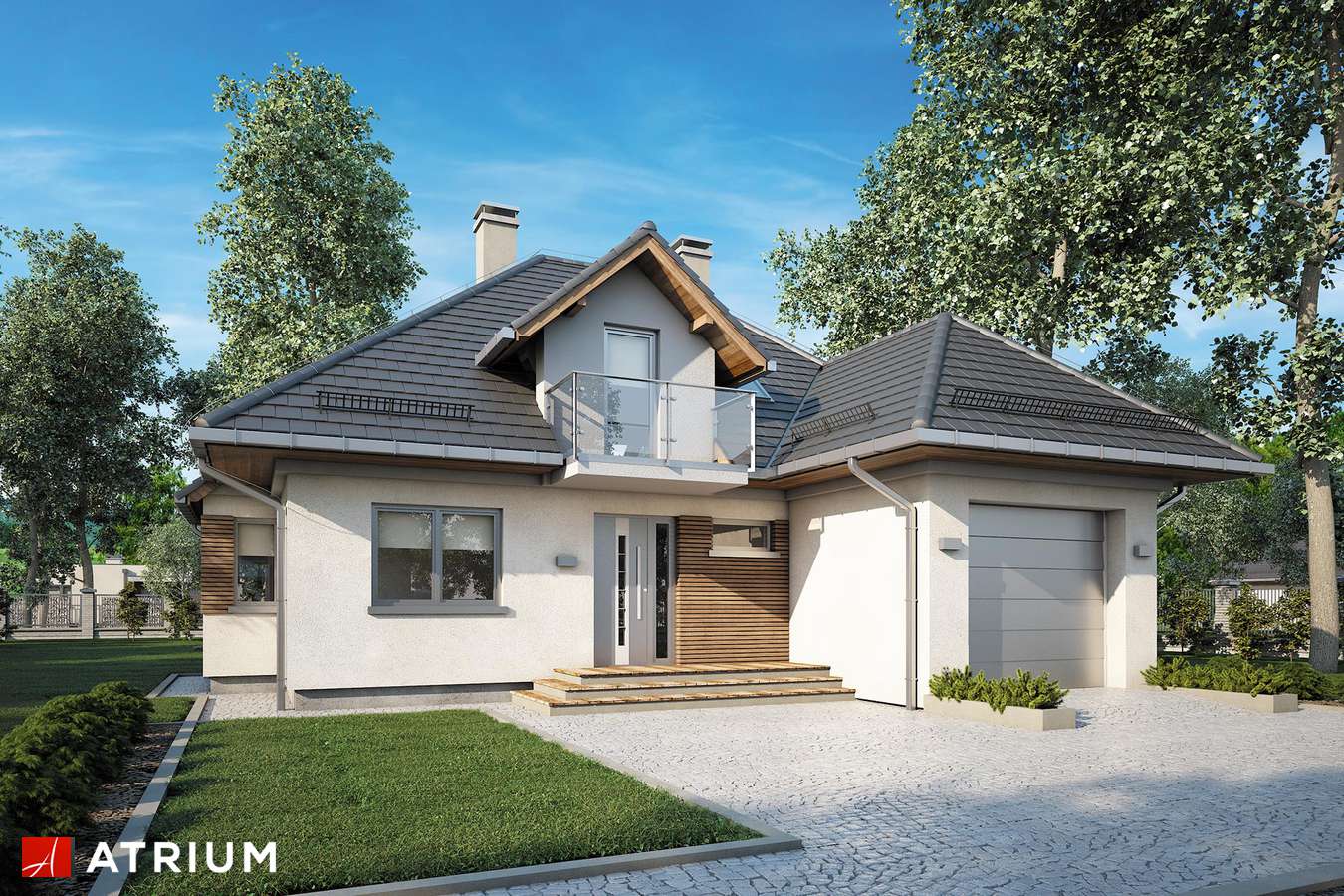 budowa domu Willa Jawor II odbicie lustrzane - New-House