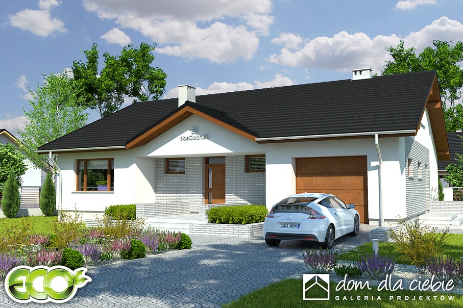 budowa domu Aron z garażem 1-st. [A] (odbicie lustrzane) - New-House