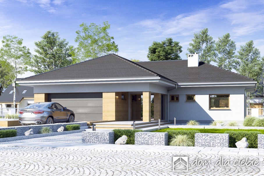 budowa domu Dolomit II z garażem 2-st. [A] (odbicie lustrzane) - New-House