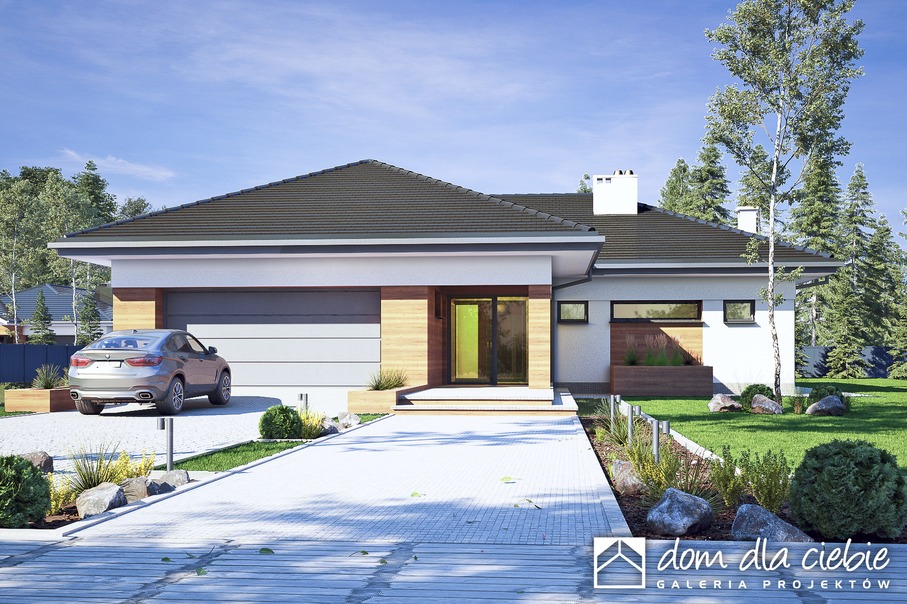 budowa domu Dolomit z garażem 2-st. [A] (odbicie lustrzane) - New-House