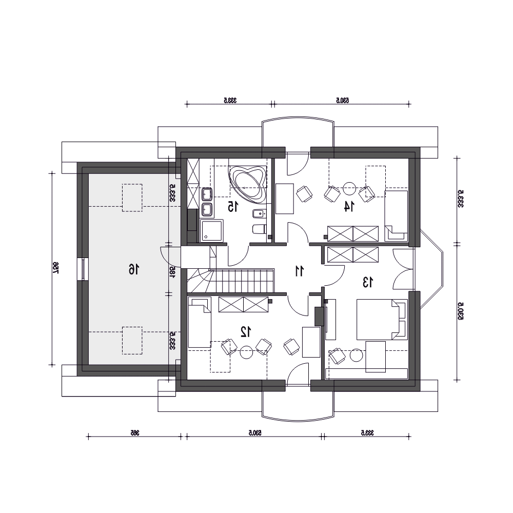 Dom Dla Ciebie 3 z garażem 1-st. [A] (odbicie lustrzane) - miniatura 9