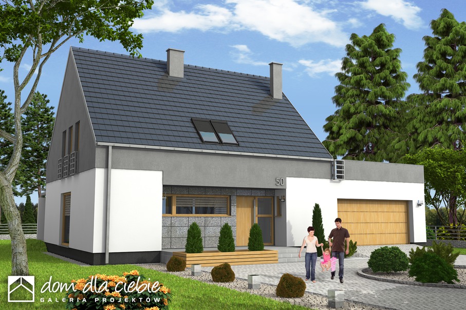 budowa domu Oleg z garażem 2-st. [A1] - New-House