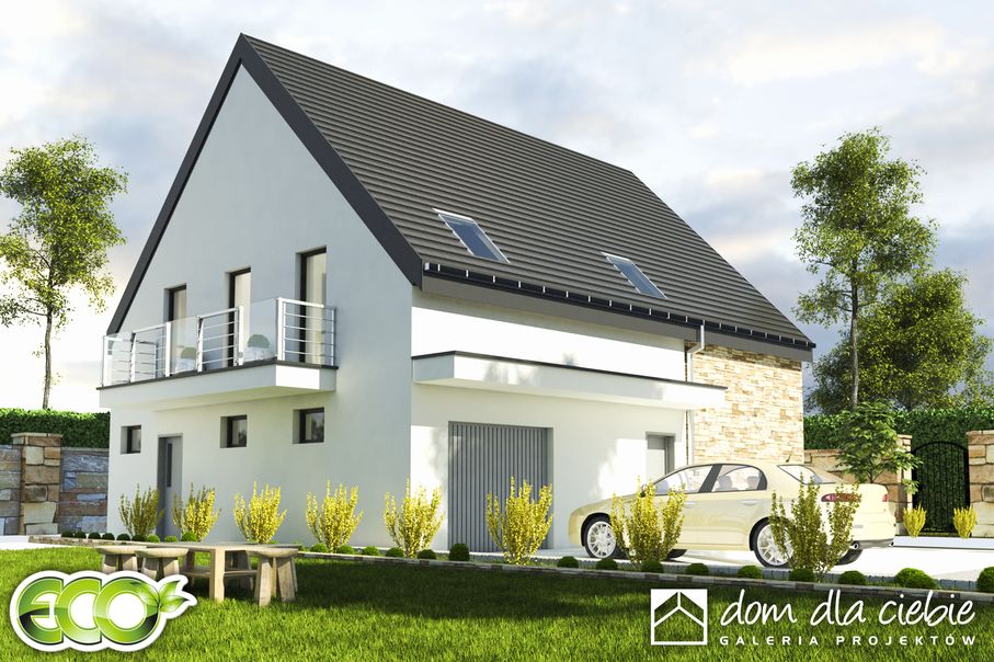 budowa domu Bernikla III z garażem 1-st. [A] (odbicie lustrzane) - New-House