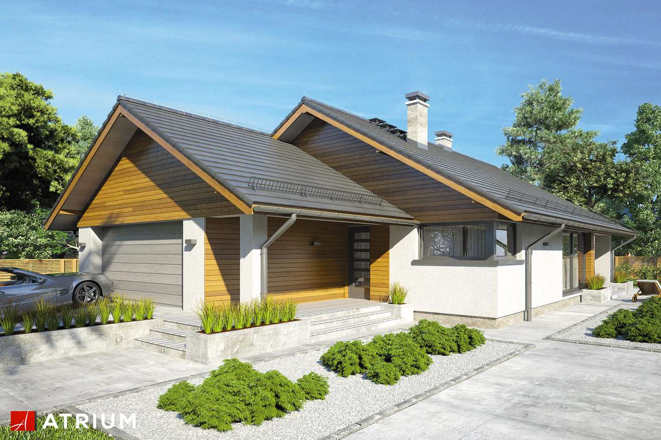 budowa domu Pliszka V odbicie lustrzane - New-House