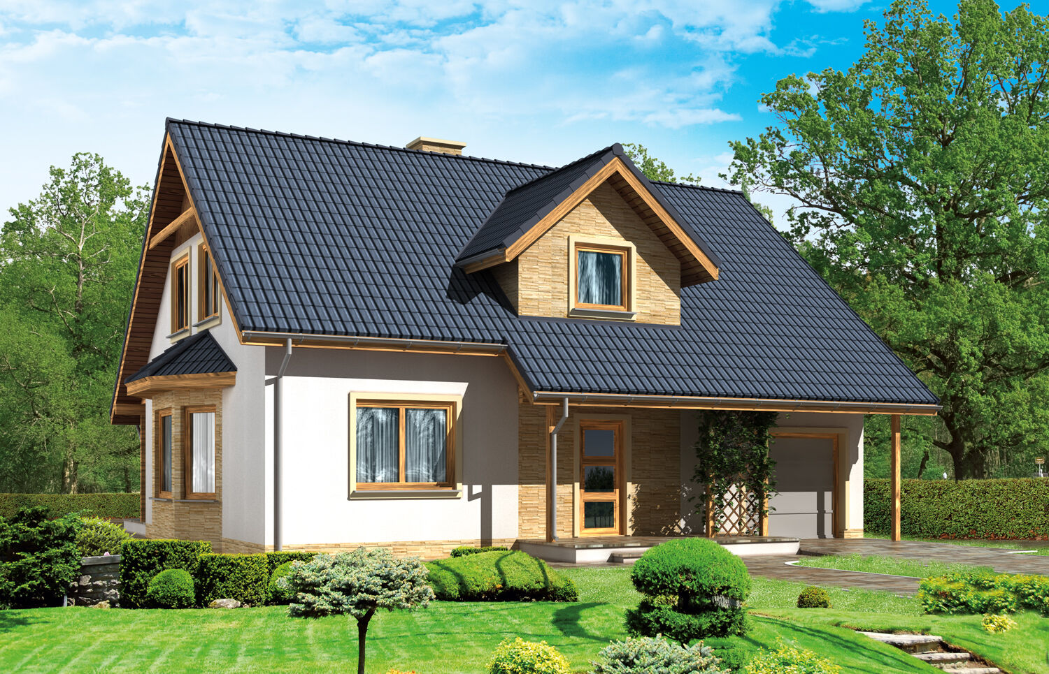 budowa domu M-131 (odbicie lustrzane) - New-House