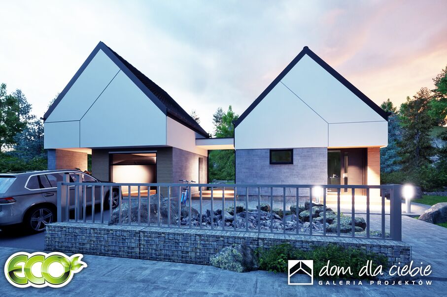 budowa domu Chmiel z garażem 1-st. [A] (odbicie lustrzane) - New-House