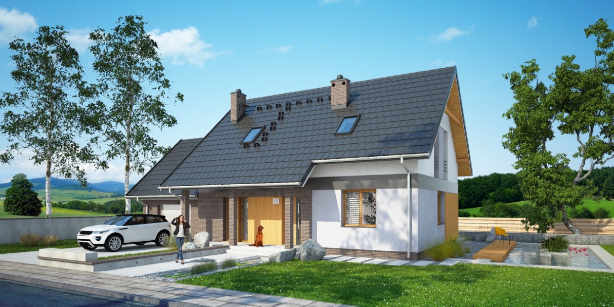 budowa domu Familiaris II G1 (Odbicie lustrzane) - New-House