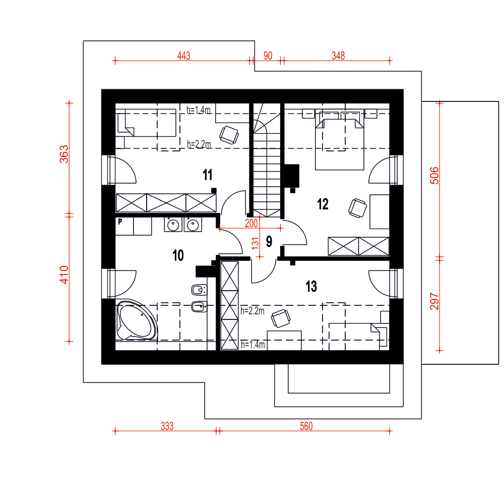 Biała z garażem i wiatą [A1] - miniatura 9