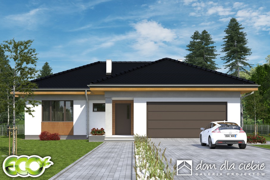 budowa domu Mikołaj z garażem 2-st. [A] (odbicie lustrzane) - New-House