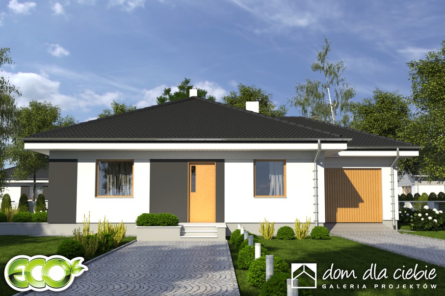 budowa domu Bogna z garażem 1-st. [A] (odbicie lustrzane) - New-House