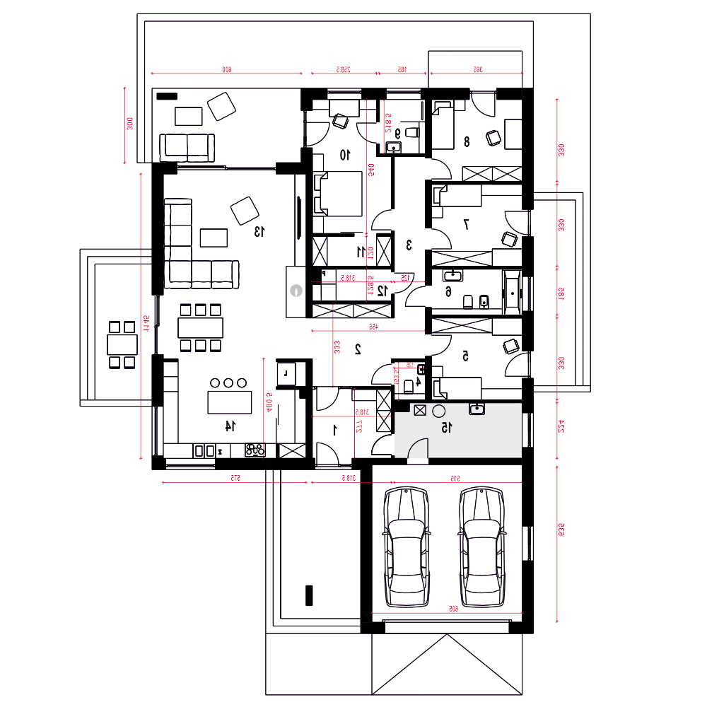 Czarnuszka z garażem 2-st. [A] (odbicie lustrzane) - miniatura 8