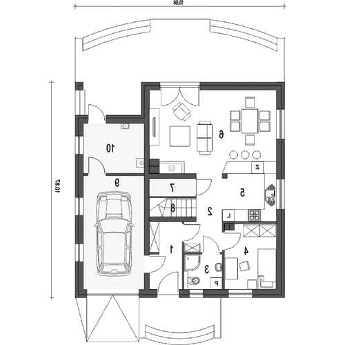 Aksel z garażem 1-st. [A] (odbicie lustrzane) - miniatura 8