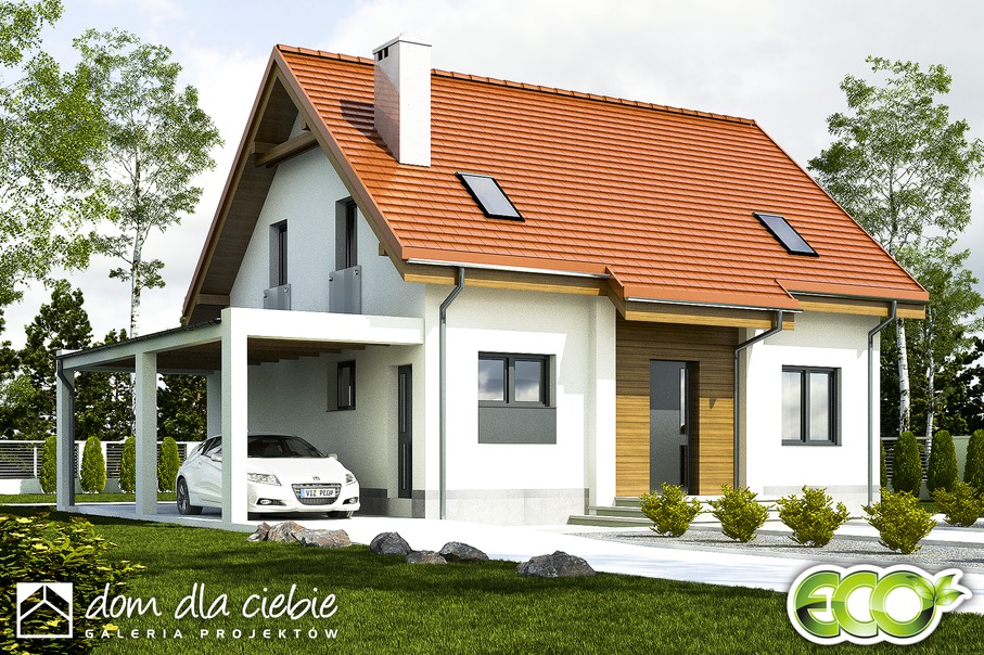 budowa domu Lerka z wiatą [A] - New-House
