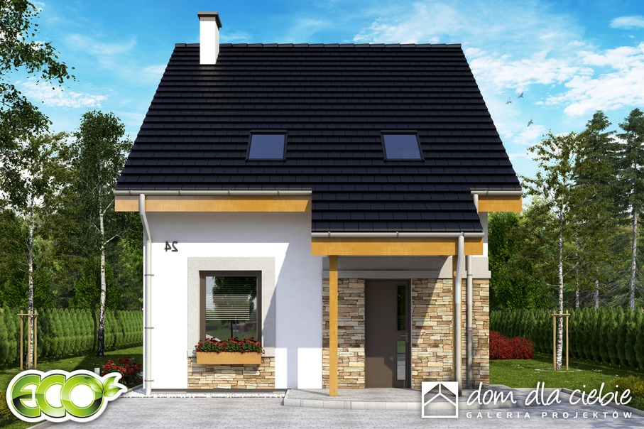 budowa domu Azalia bez garażu [B] (odbicie lustrzane) - New-House