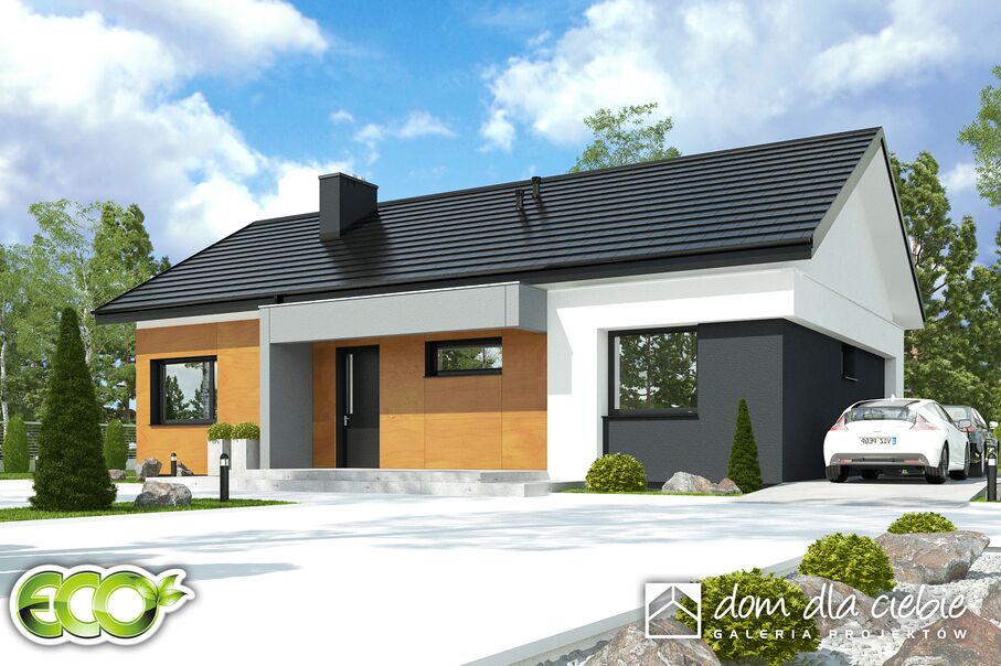 budowa domu Kalikst bez garażu [B] (odbicie lustrzane) - New-House