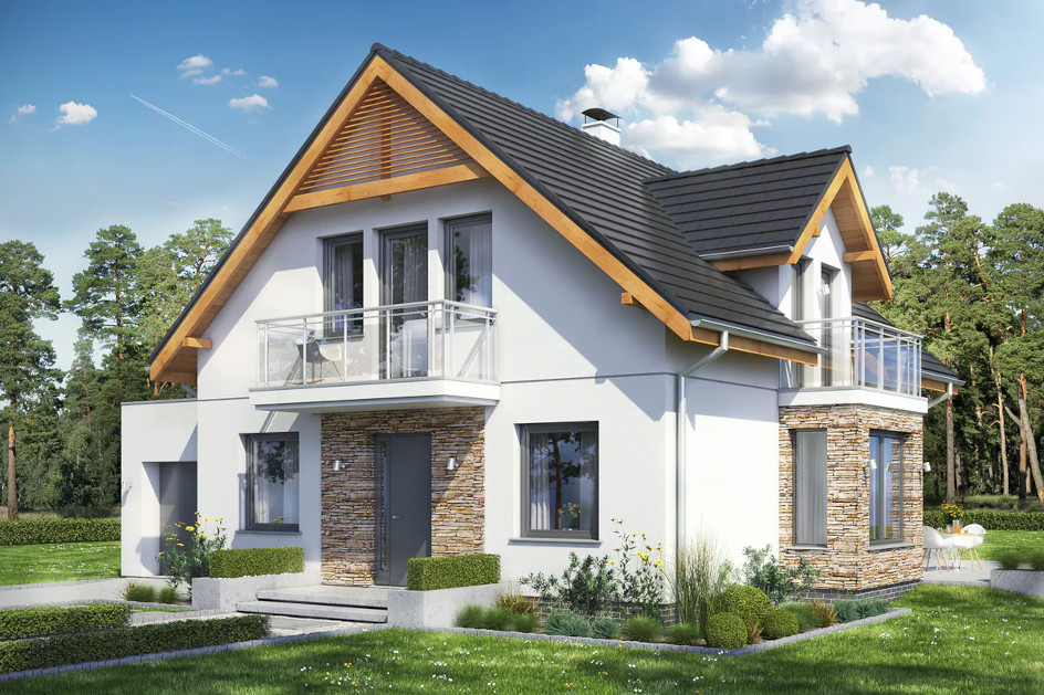 Budowa domu BASET 3 Z GARAŻEM (odbicie lustrzane) z New-House