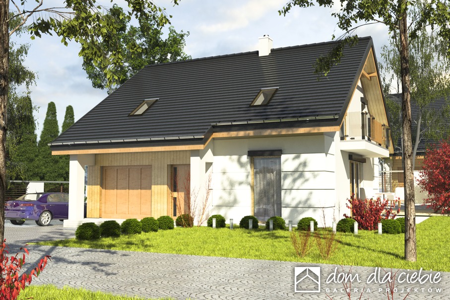 budowa domu Nowinka VI z garażem 1-st. [A] (odbicie lustrzane) - New-House