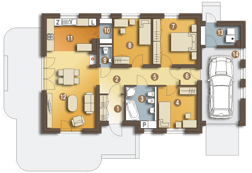 Lucynka z garażem 1-st. [A] (odbicie lustrzane) - miniatura 8