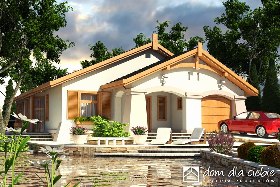 budowa domu Anielka z garażem 1-st. [A] (odbicie lustrzane) - New-House