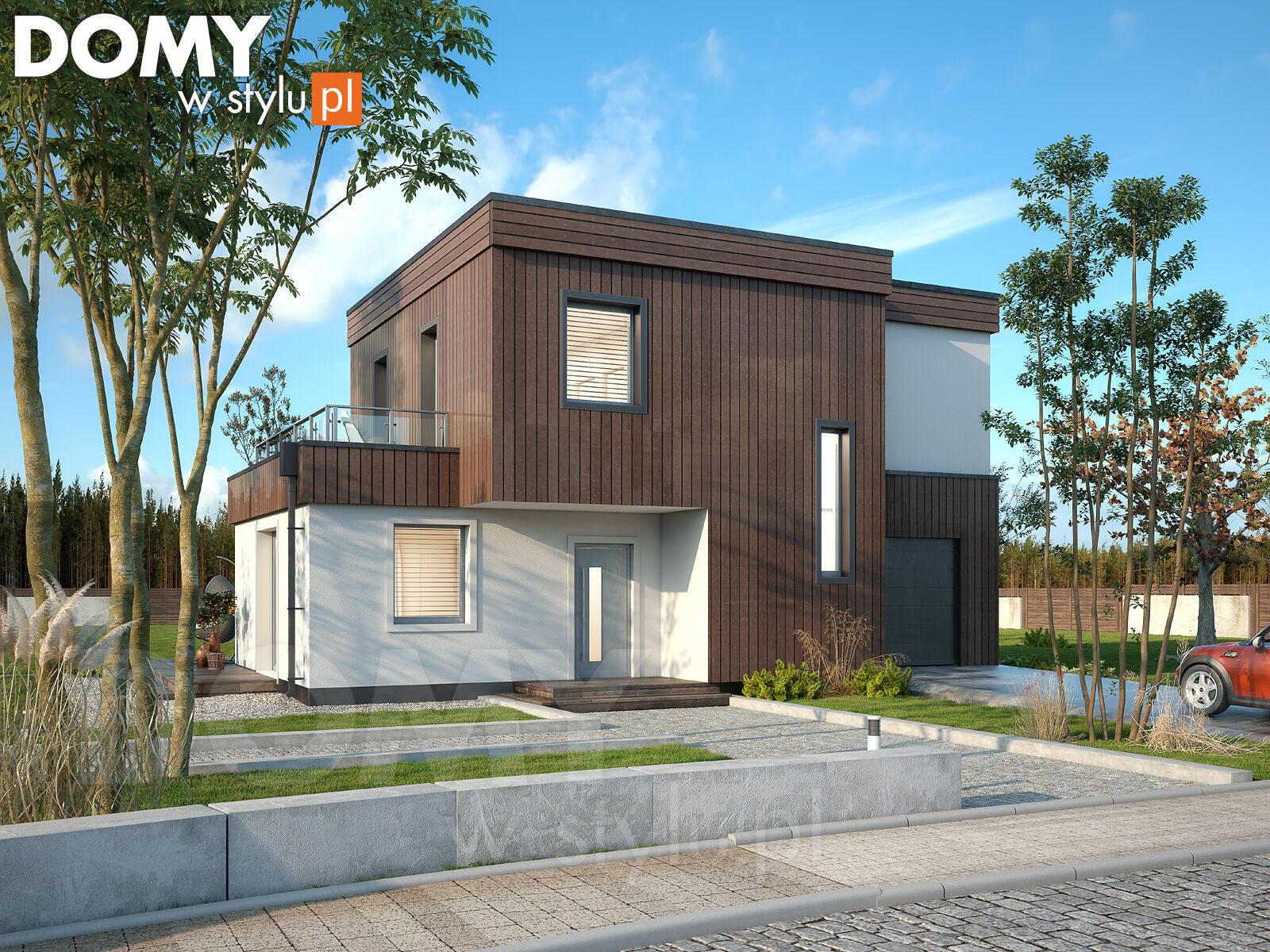 budowa domu Trawertyn 2 (odbicie lustrzane) - New-House