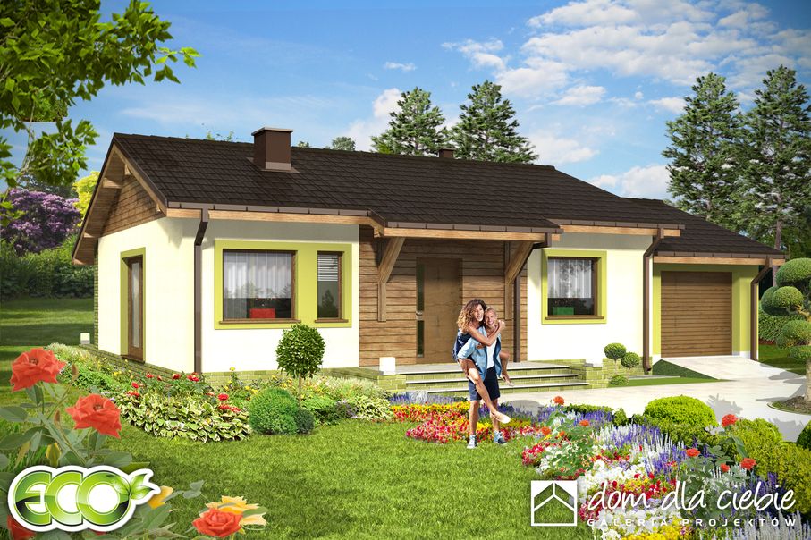budowa domu Hugo z garażem 1-st. [A] (odbicie lustrzane)- New-House