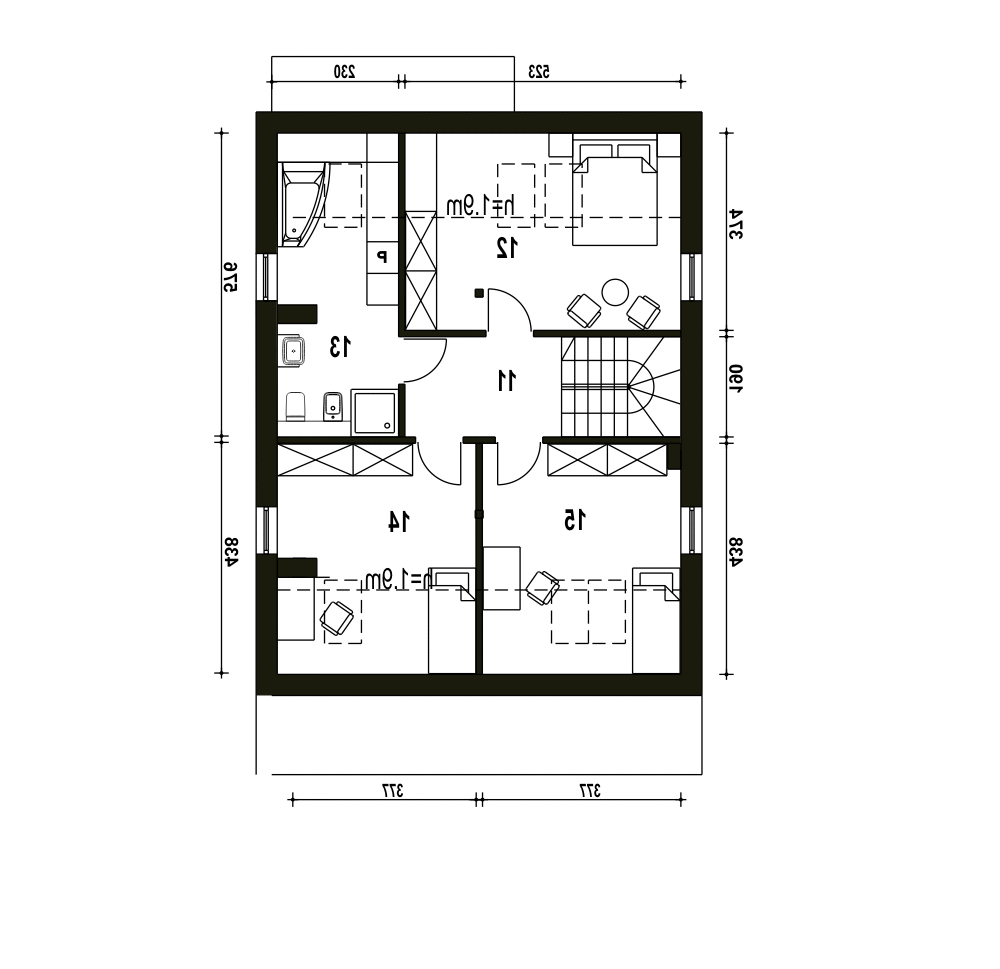 Mazurek II z garażem 1-st. [A] (odbicie lustrzane) - miniatura 9