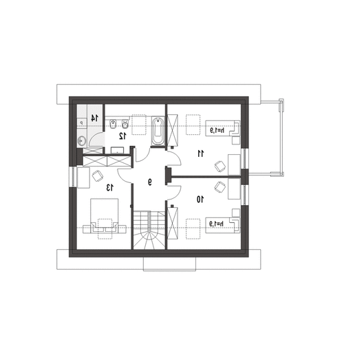 Monika z garażem 1-st. [A] (odbicie lustrzane) - miniatura 9