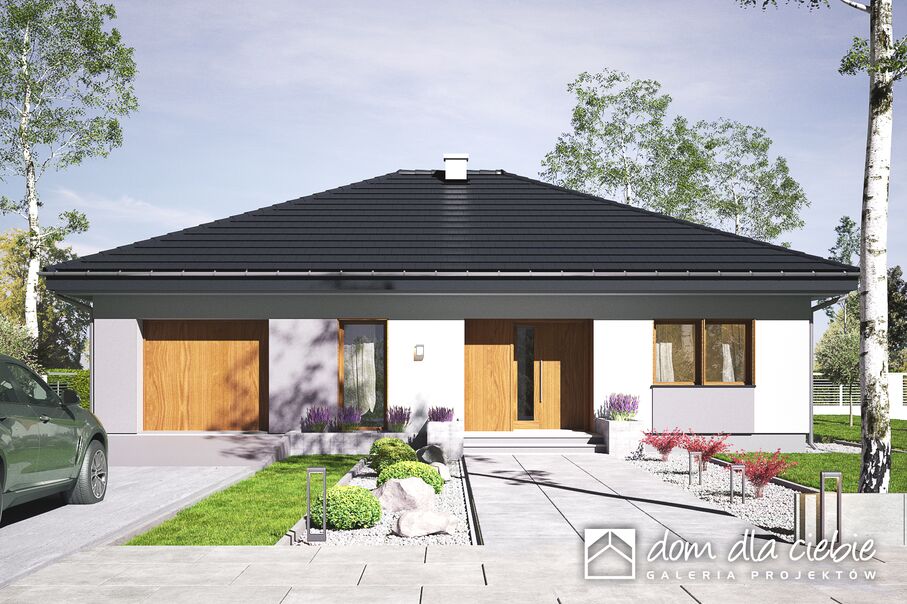 budowa domu Opal z garażem 1-st. [A] (odbicie lustrzane) - New-House