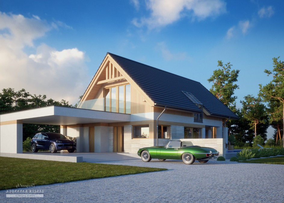 Budowa domu LK&1364 (odbicie lustrzane) z New-House