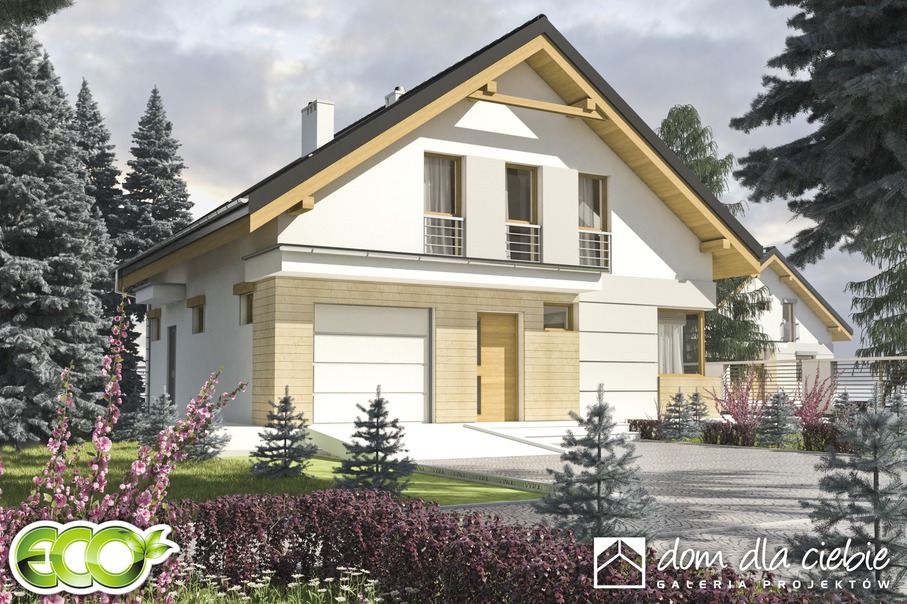 budowa domu Nowinka II z garażem 1-st. [A] (odbicie lustrzane) - New-House
