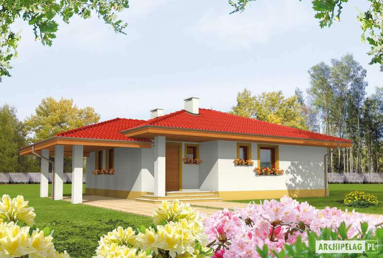 budowa domu Amelka (z wiatą) (odbicie lustrzane) - New-House