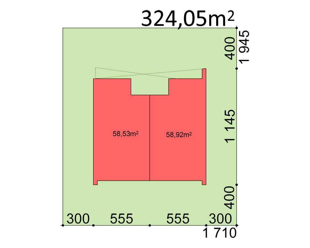 PS-MN-2x40-20-V12 NOWOCZESNY DOM BLIŹNIAK ECO, PŁASKI DACH - miniatura 11