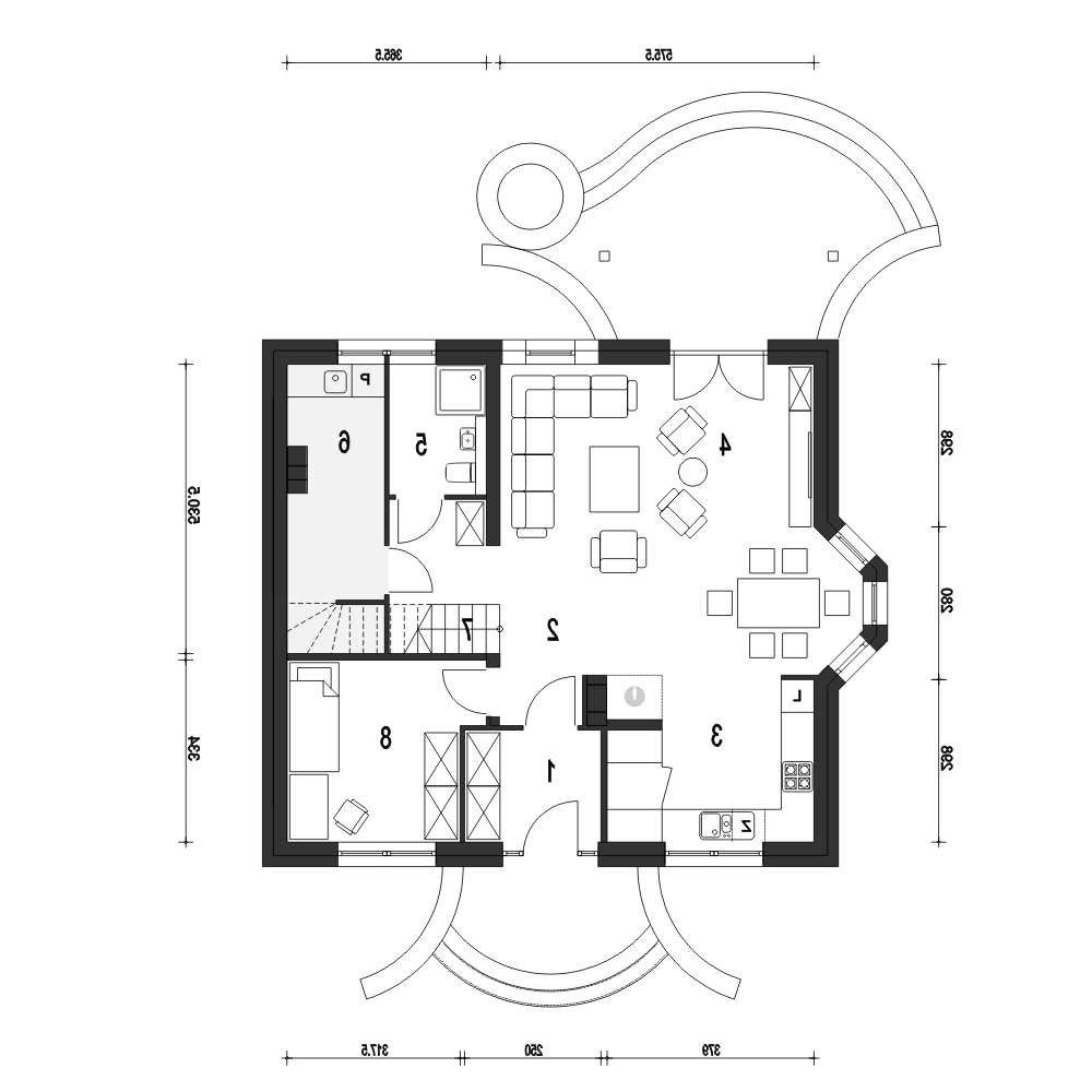 Dom Dla Ciebie 2 z garażem 1-st. [A] (odbicie lustrzane) - miniatura 8