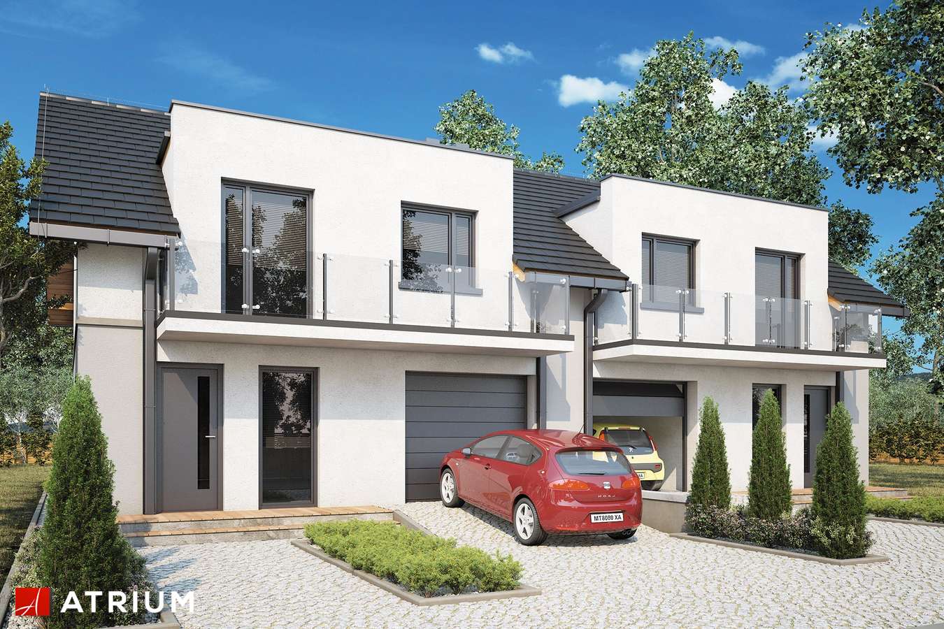 budowa domu Double House IV odbicie lustrzane - New-House