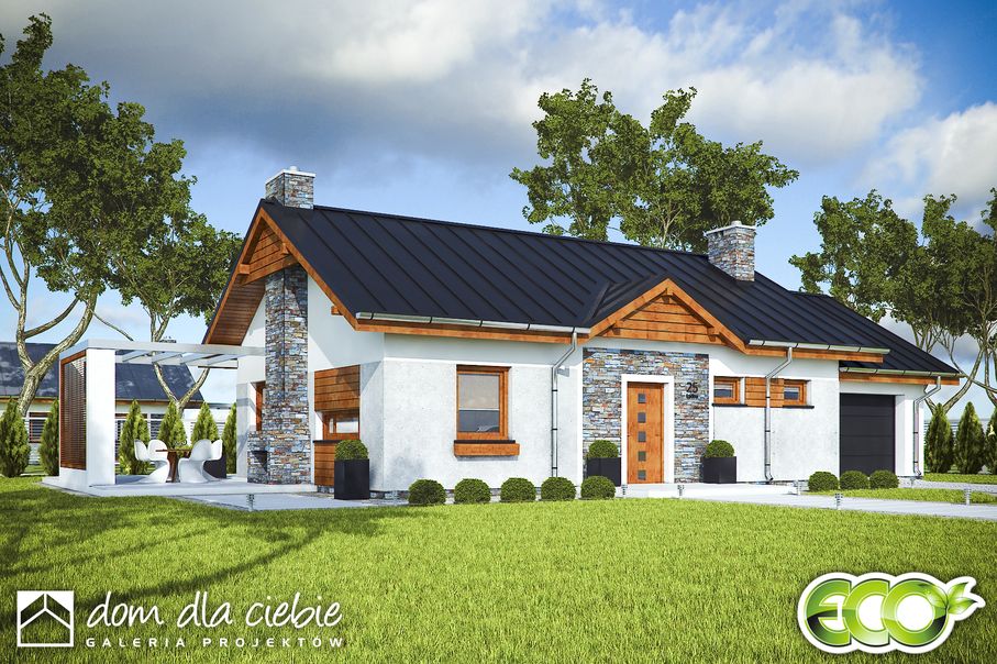budowa domu Michał z garażem 1-st. [A] - New-House